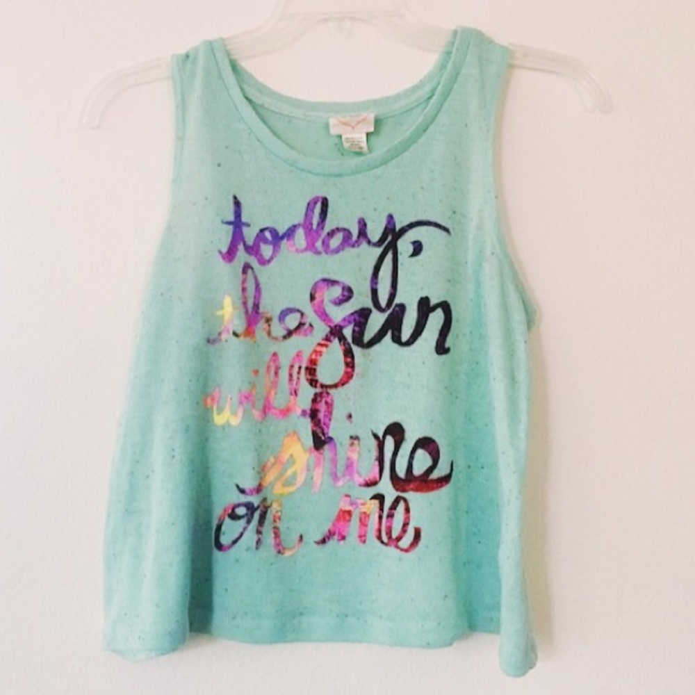 MINT GREEN COLORFUL QUOTE SHIRT SIZE L
